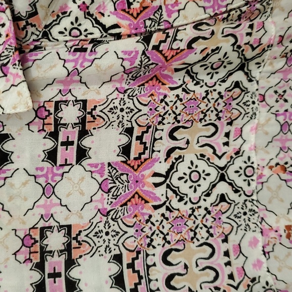 Anthropologie Maeve Islet Floral Print Button Down Rayon Casual  Summer XS - Picture 14 of 16